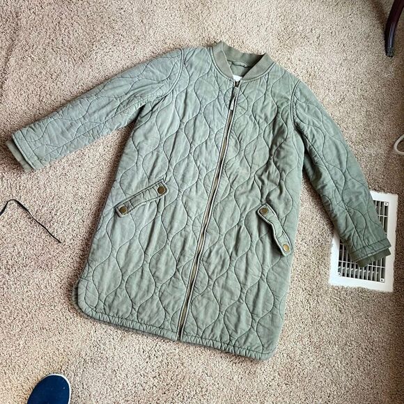 Avec de Filles Quilted Zip Jacket Anthropologie Sage Green Size M - Picture 2 of 13